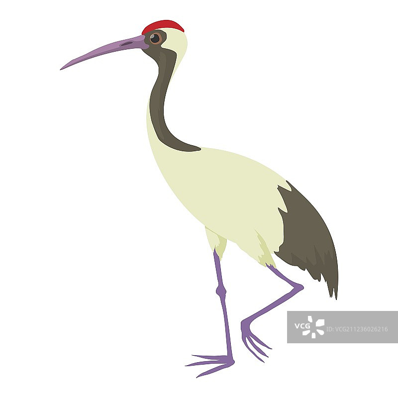 中国仙鹤卡通风格图标图片素材