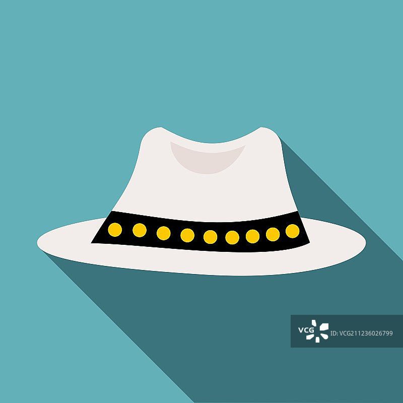 白色帽子图标扁平风格图片素材