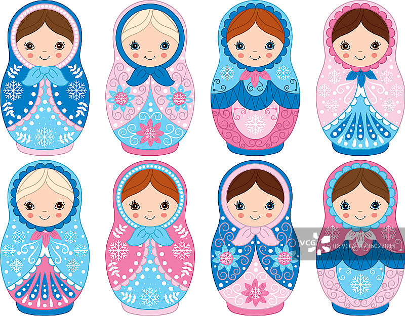 冬季套娃套装图片素材