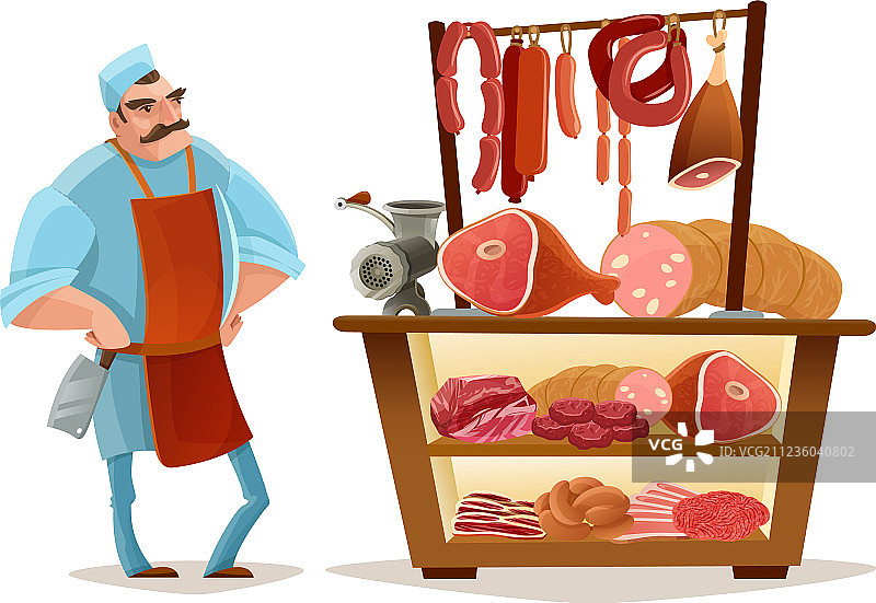 卡通肉店概念图片素材