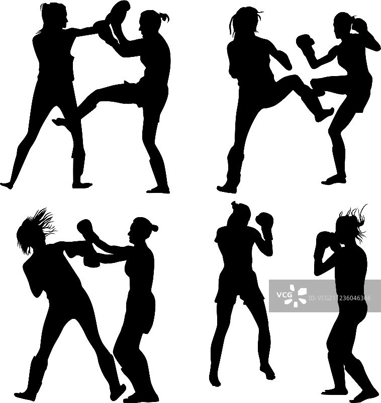 练习跆拳道的女人图片素材