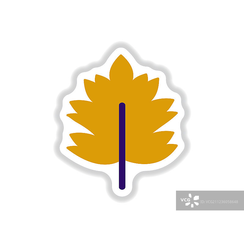 叶子阴影图标标签设计图片素材