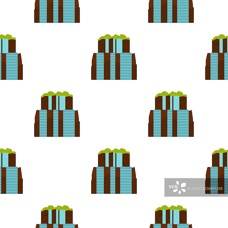 伊瓜苏瀑布图案无缝背景图片素材