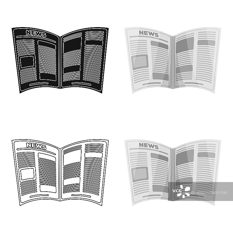 卡通风格的老年报纸图标图片素材