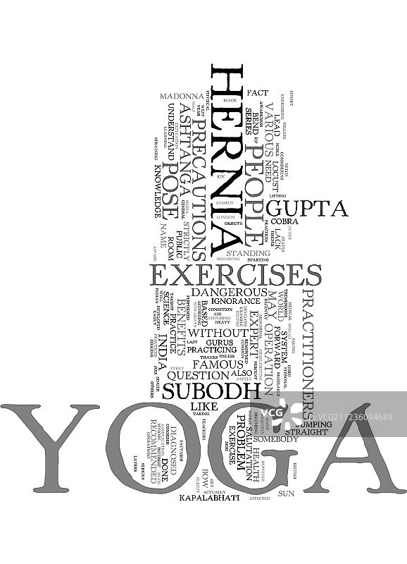 瑜伽与医学文字云概念图片素材