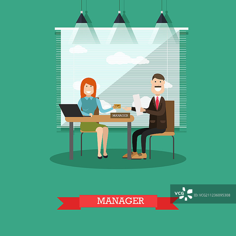 扁平风格银行经理概念设计图片素材