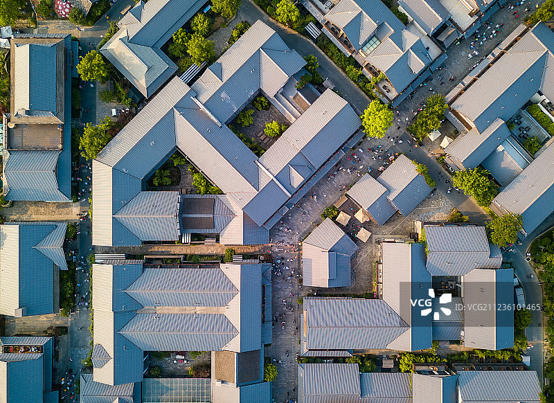 航拍无锡拈花湾田园小镇自然建筑风光图片素材