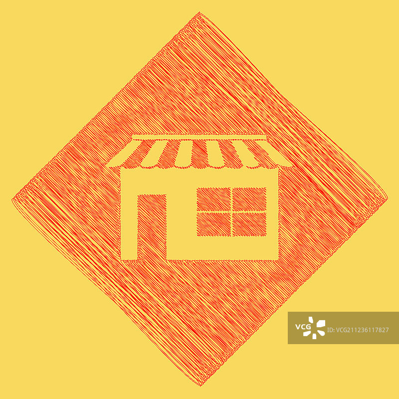 红色涂鸦商店标志图标图片素材