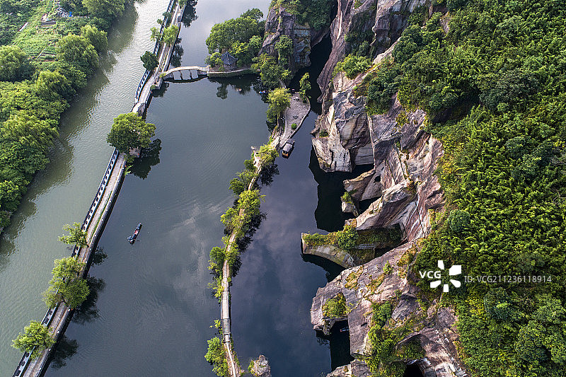 绍兴 东湖风景区 航拍图片素材