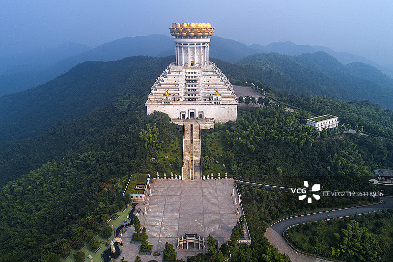 绍兴 大香林景区 兜率天宫 航拍图片素材