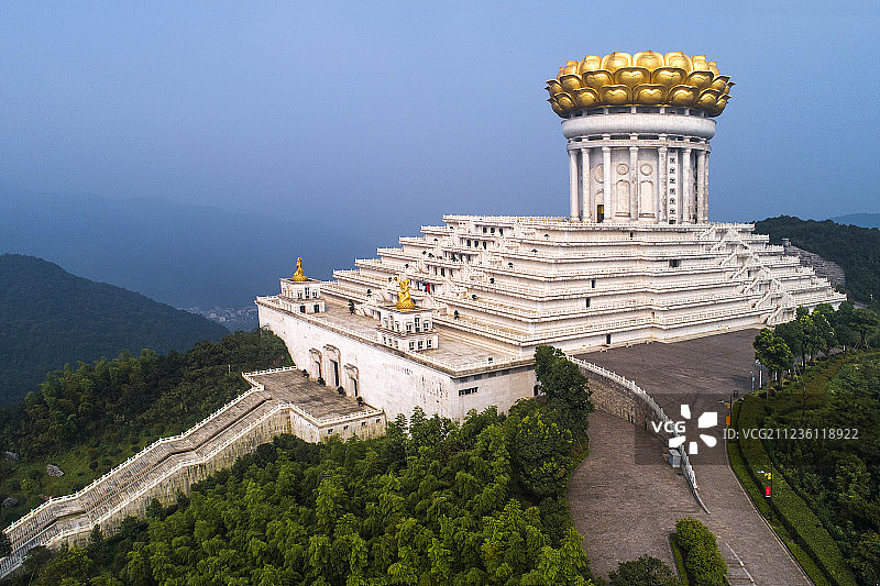 绍兴 大香林景区 兜率天宫 航拍图片素材