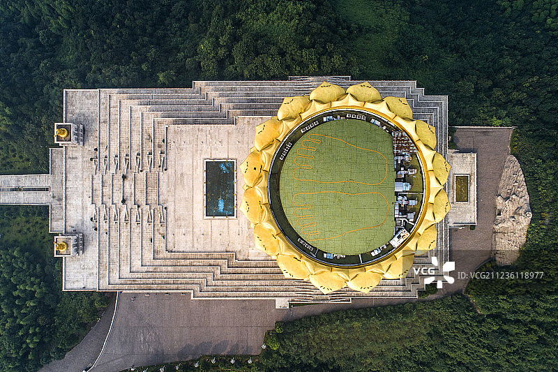 绍兴 大香林景区 兜率天宫 航拍图片素材
