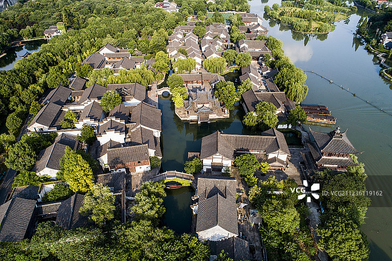 绍兴 柯岩景区 鲁镇 航拍图片素材