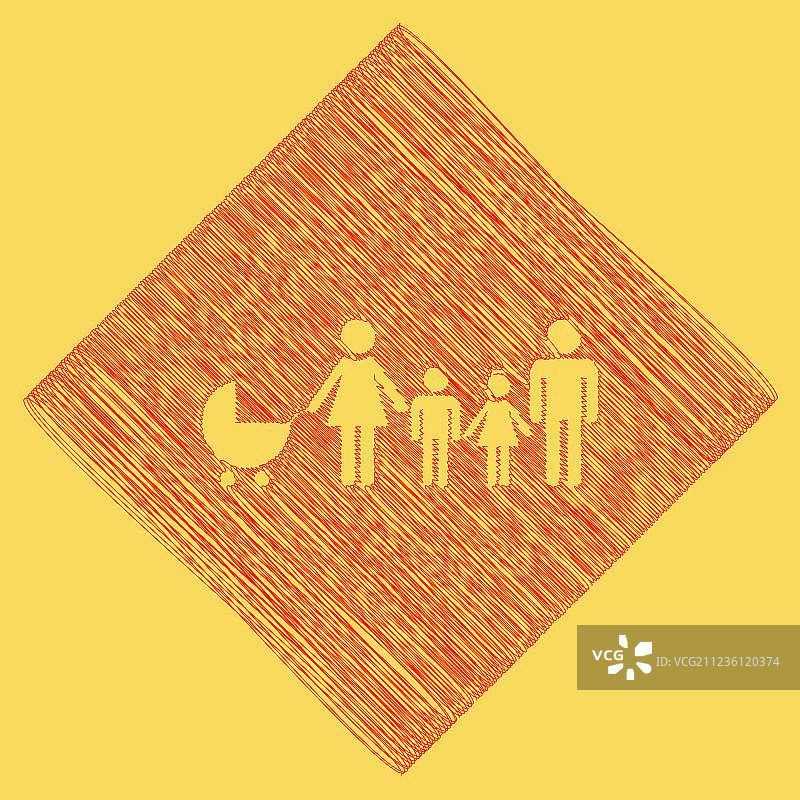 家庭红色涂鸦标志图片素材