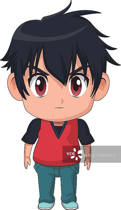 可爱的小男孩动漫面部表情图片图片素材