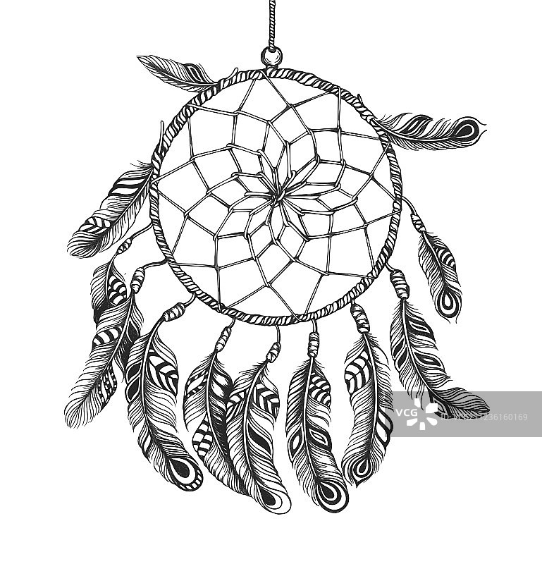 美国印第安萨满捕梦网图片素材