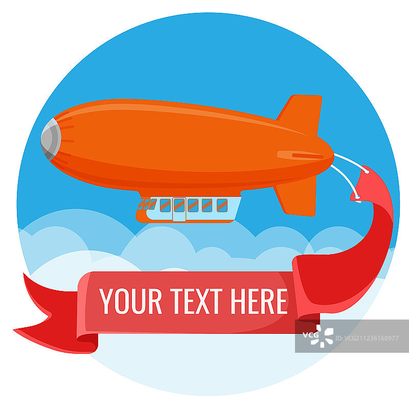 带云彩的天空中的广告飞艇图片素材