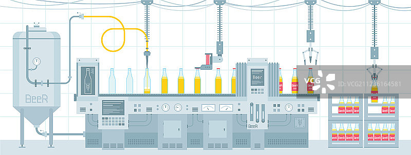 传送带上的啤酒图片素材