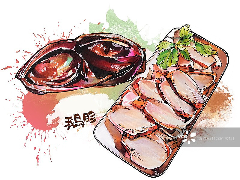 广东粤菜 潮汕狮头鹅 美食手绘菜单 鹅肉鸭肉 鹅胗鸭胗 套餐图片素材