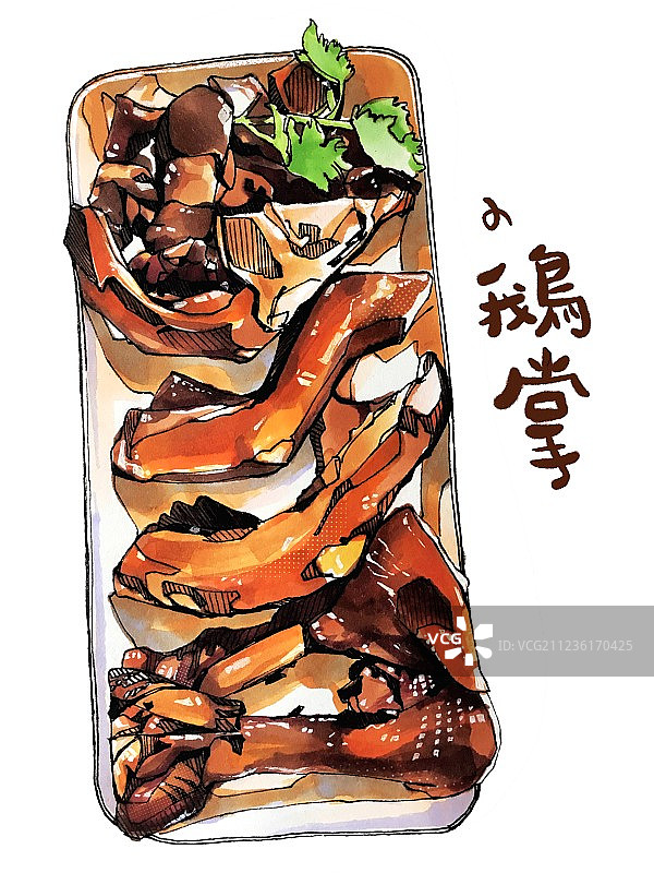 广东粤菜 潮汕狮头鹅 美食手绘菜单 鹅肉鸭肉 鹅掌鸭掌 摆盘图片素材