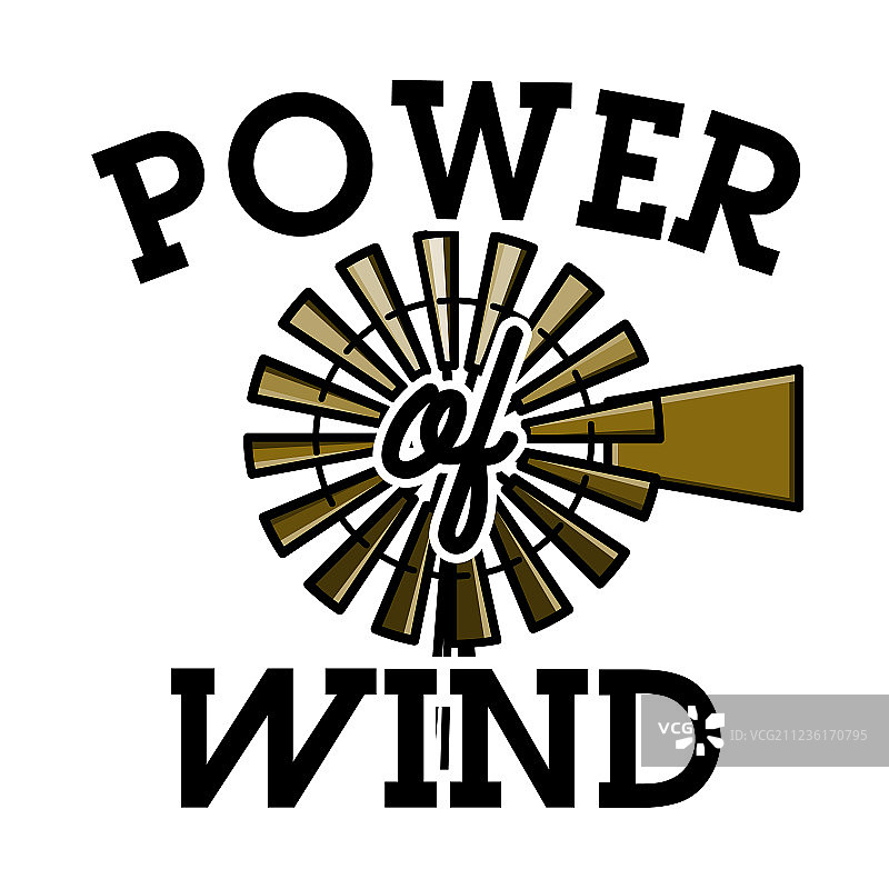 彩色复古风力发电标志图片素材
