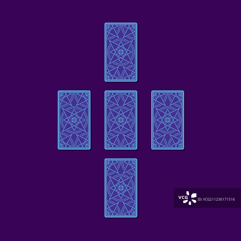 塔罗牌牌背十字牌阵图片素材