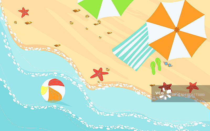 沙滩俯视图图片素材