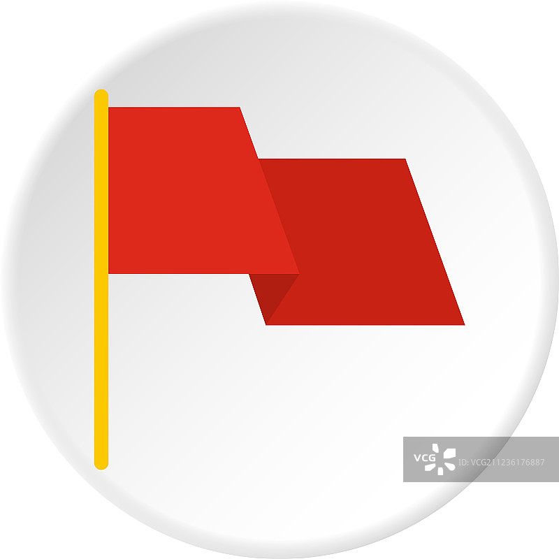 红色旗帜圆形图标图片素材