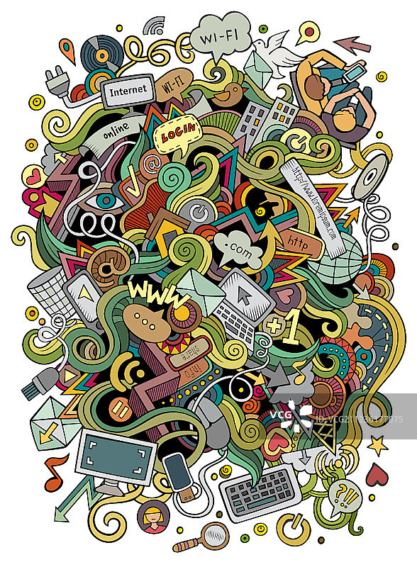 卡通可爱手绘社交媒体涂鸦图片素材