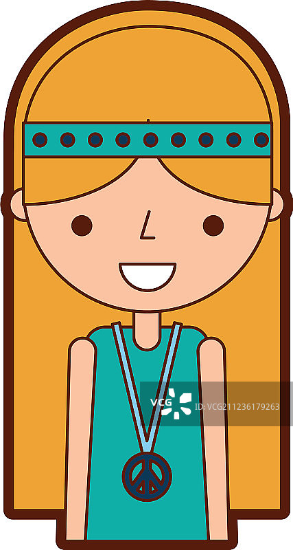 嬉皮士生活方式的女人图片素材