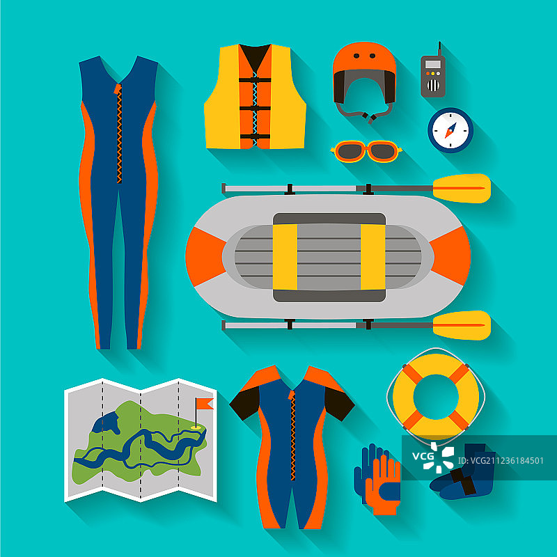 运动和户外活动装备套装图片素材