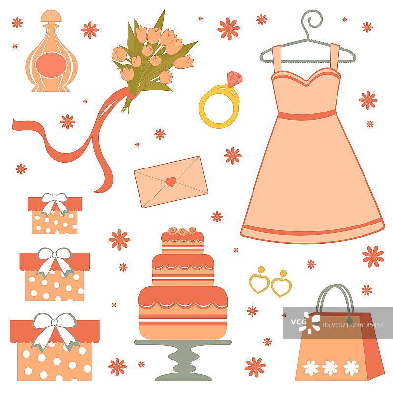 新娘送礼会套装图片素材