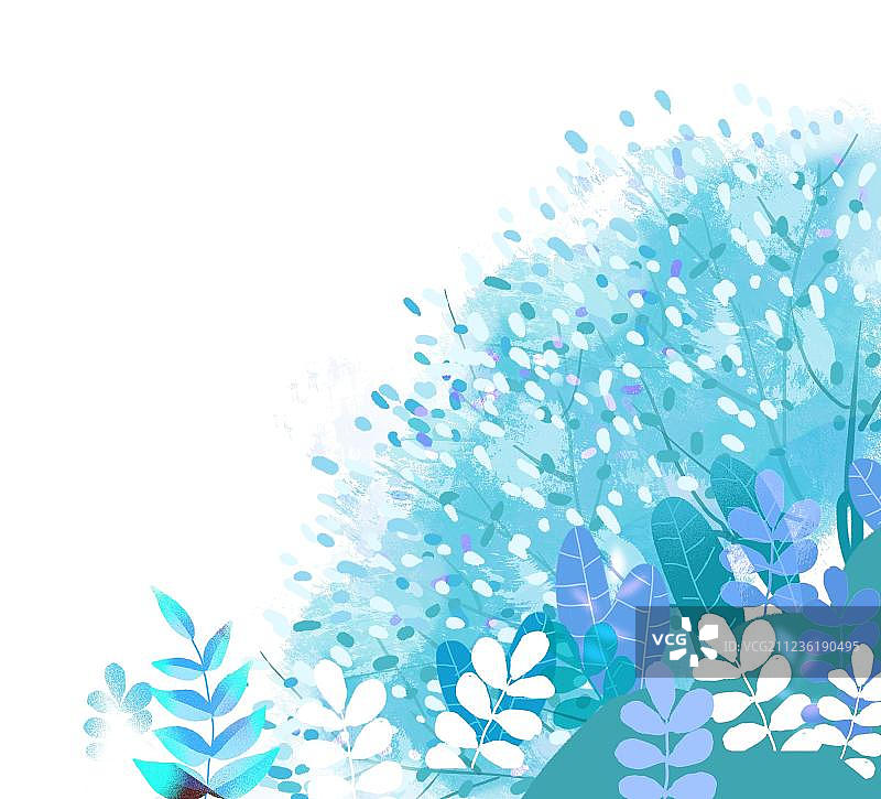 冷色调的植物图片素材