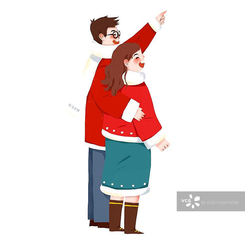 春节情侣图片素材