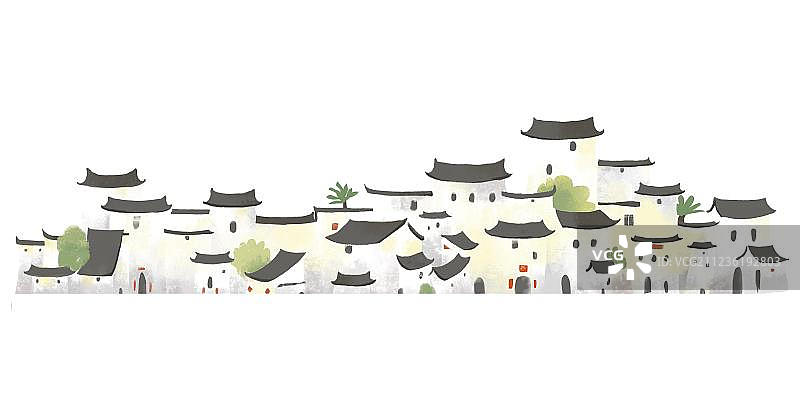 徽派建筑群图片素材