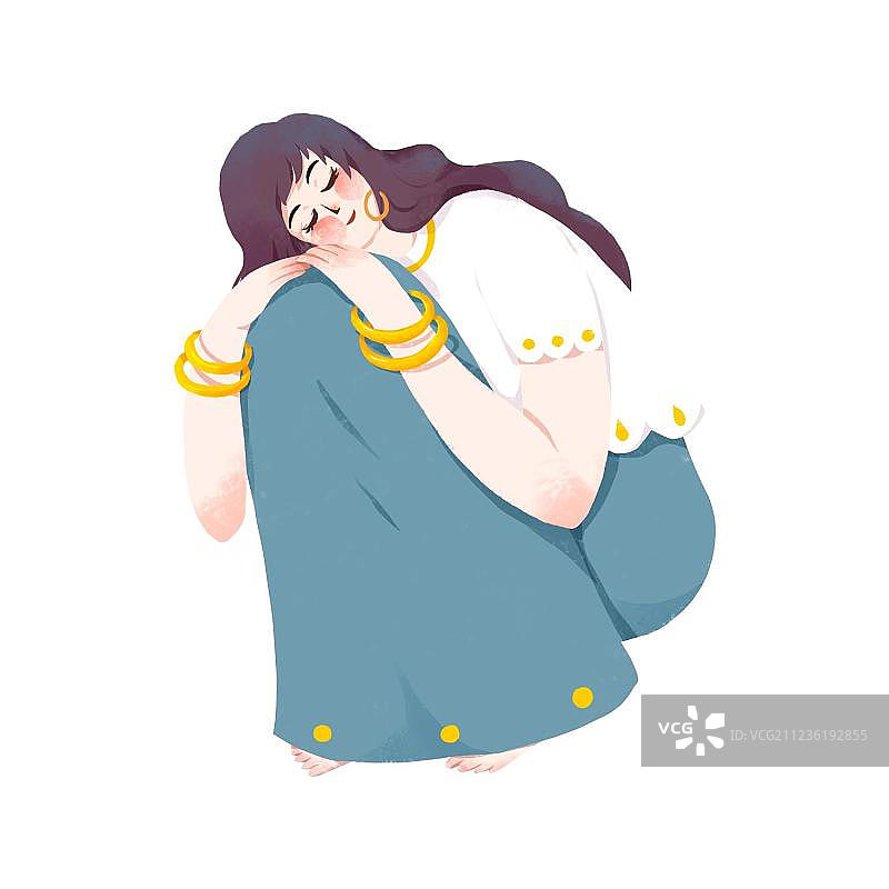 闭着眼睛的女孩图片素材