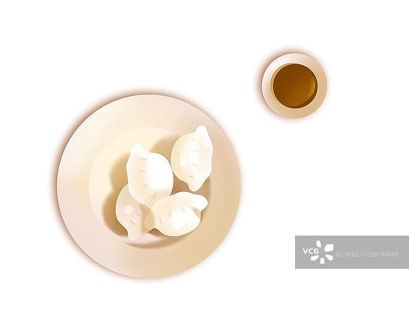 冬至饺子俯视图插画元素图片素材