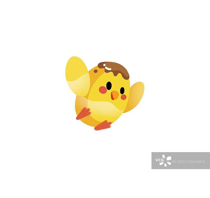 黄色的可爱卡通小鸟插画元素图片素材