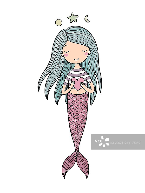 爱心美人鱼海洋主题图片素材