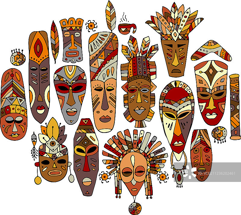 部落面具民族图案设计素材图片素材