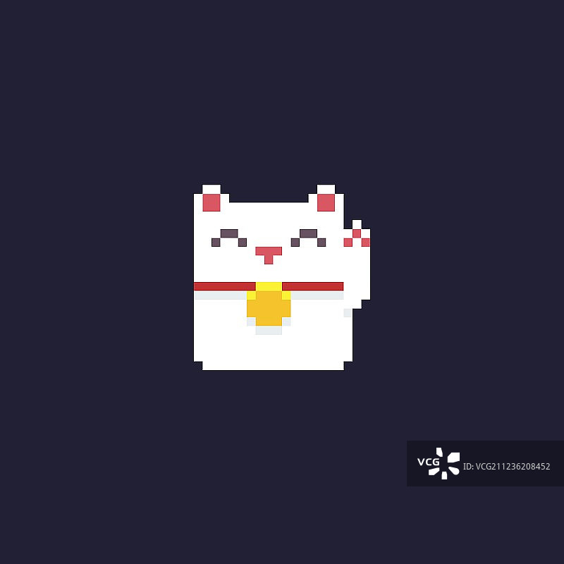 像素招财猫图片素材