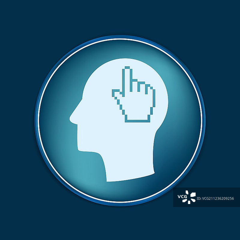 偶像头认为剪影人和他的思想图片素材