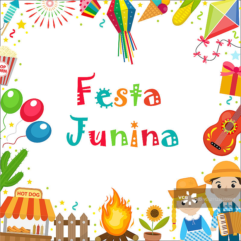 巴西风格Festa Junina文字框图片素材