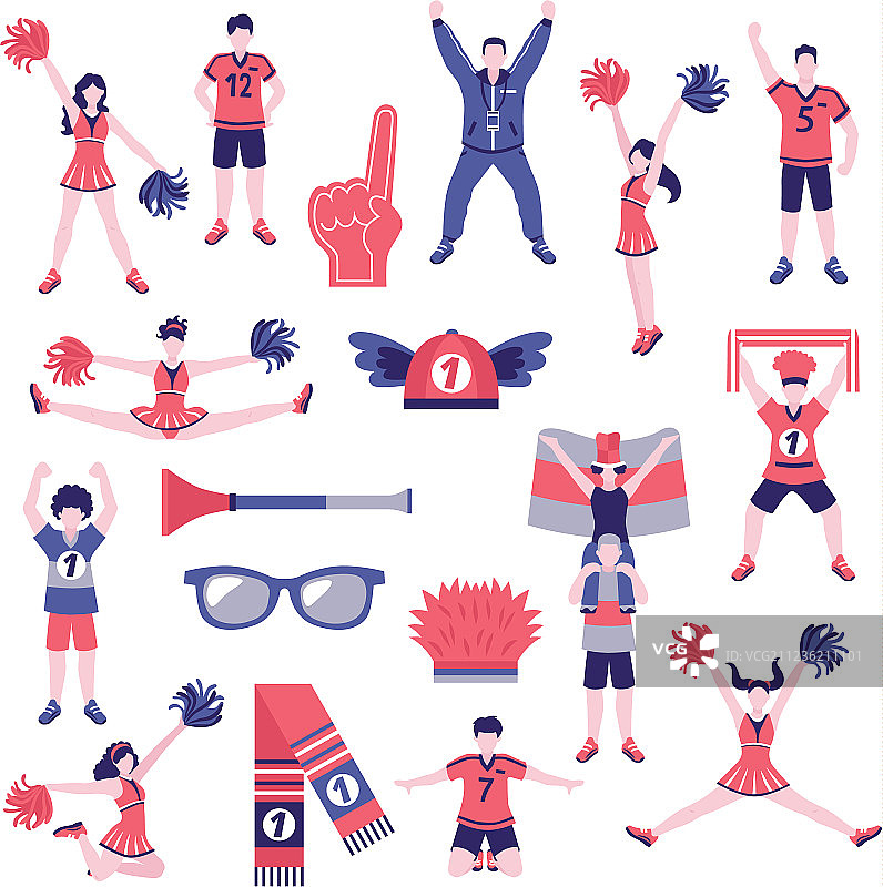 粉丝支持者扁平图标合集图片素材