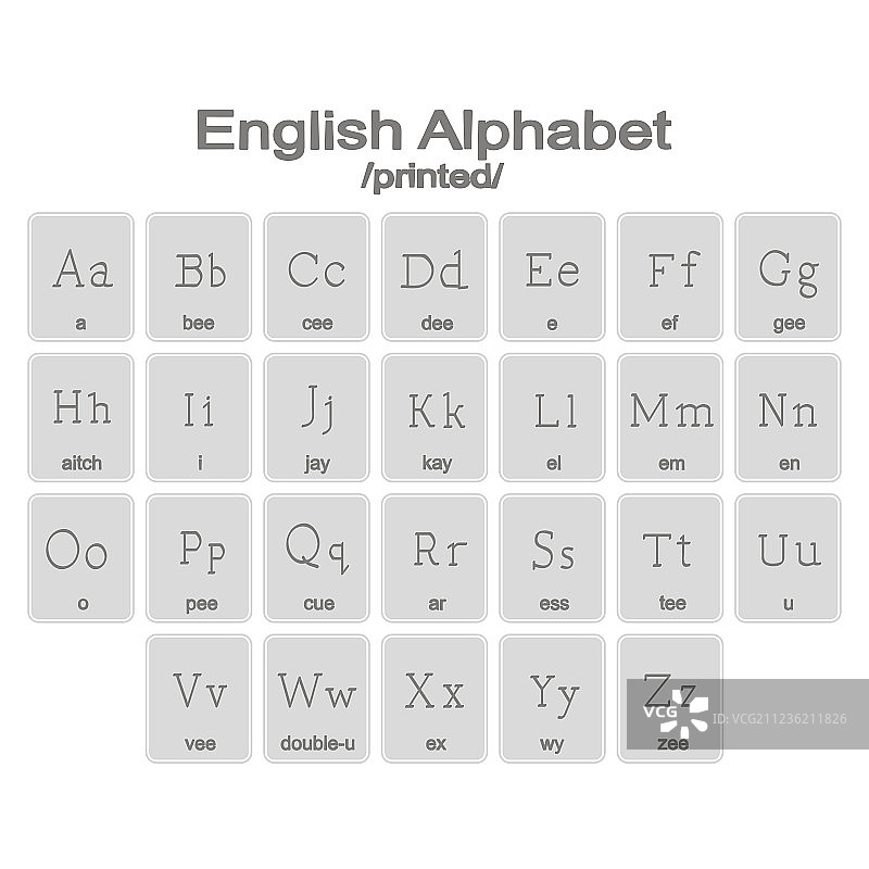 英文字母单色图标合集图片素材