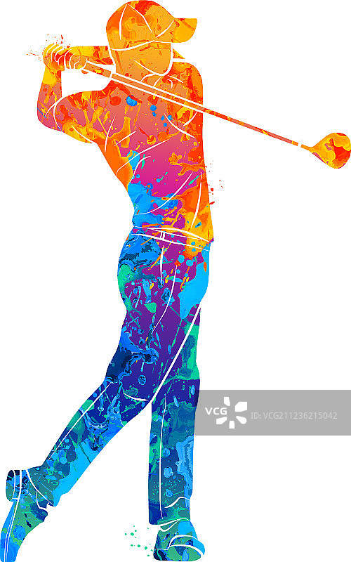 高尔夫运动剪影图片素材