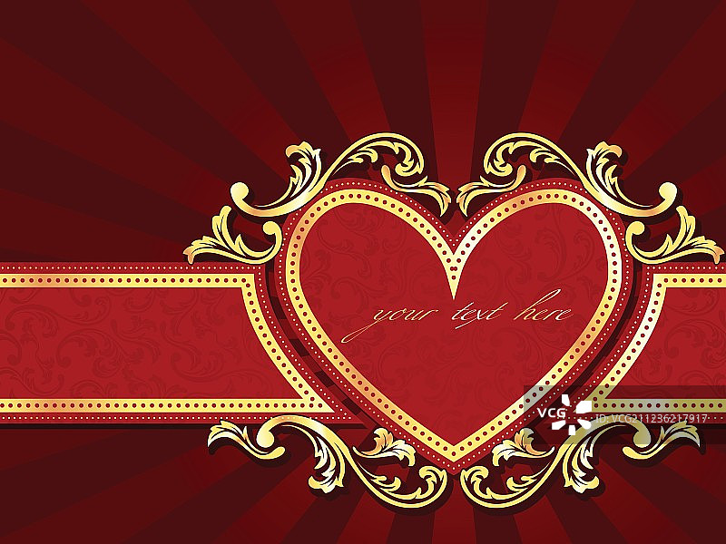 心形横版标签图片素材