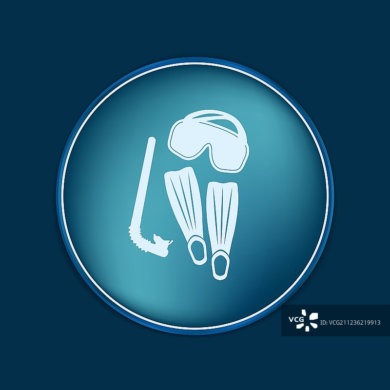 潜水面罩、脚蹼和呼吸管潜水海洋符号图片素材