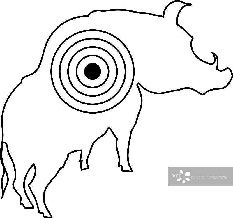 带目标的野猪轮廓图标图片素材