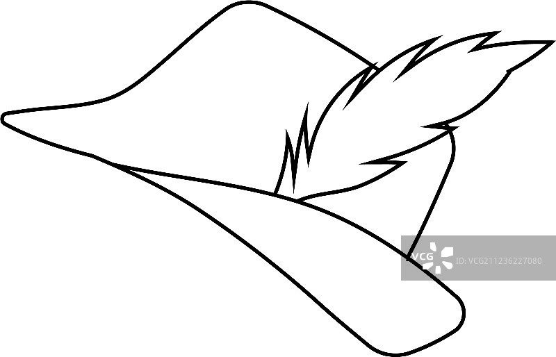 带羽毛的猎人帽图标图片素材